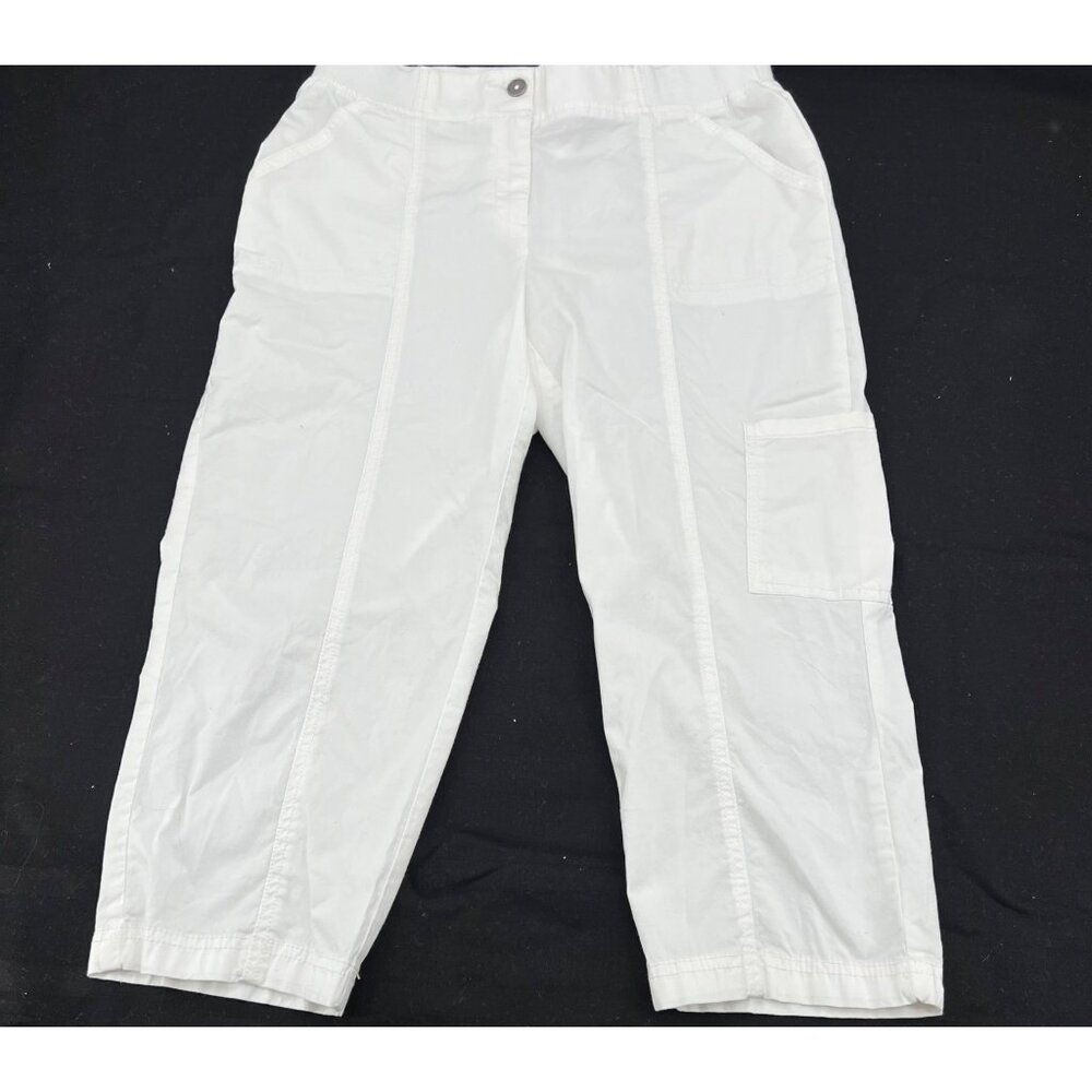 Chicos‎ Women's White Cargo Capri Pants Size 0 Small lightweight